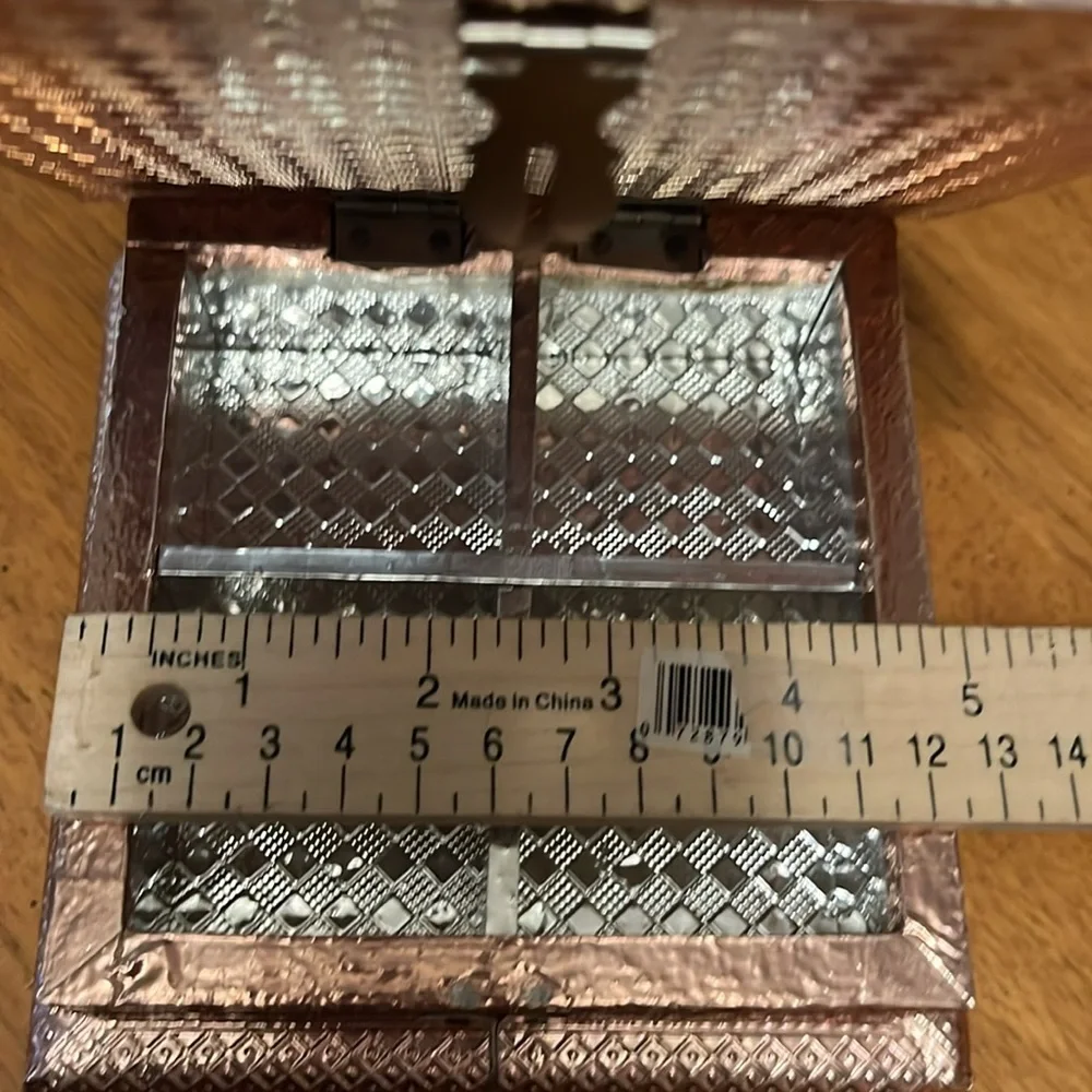 Handmade Rose Gold Black Gold Silver Foil Jewelry Trinket Box - Picture 10 of 15